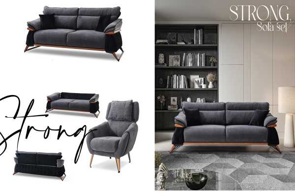 Canapea Strong Sofa Set Extensibila 225x85x100 plus 2 fotolii